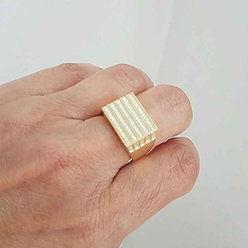 14k Gold plated Men's Wedding Band Ring